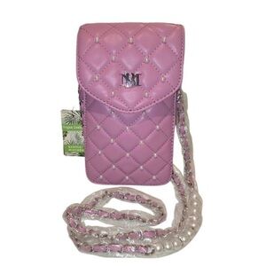 Badgley Mischka Pink Quilted phone and Card Bag
